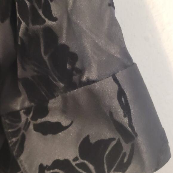 Vintage Street Code Womens L Black Velour Floral Pattern Grunge 90's Y2K - Picture 5 of 5